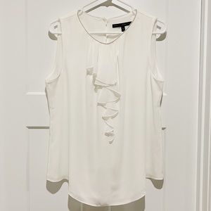 WHBM winter white sleeveless blouse